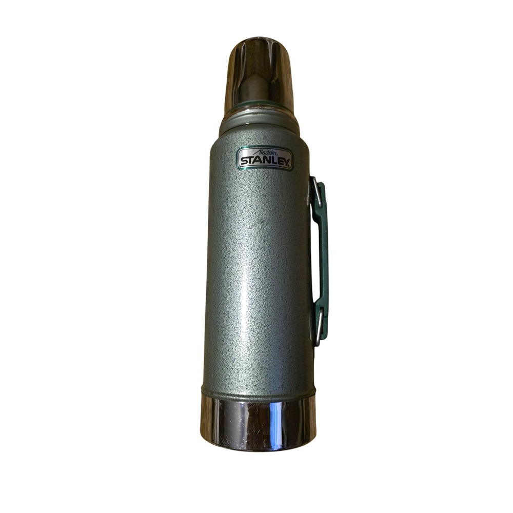 Vintage Aladdin Stanley Thermos A-944DH Hammertone Green 1 Quart Vacuum Bottle